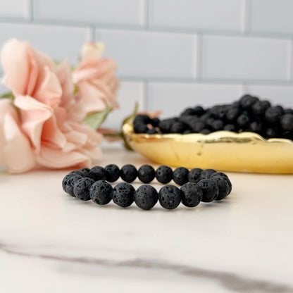 8mm Lava Rock Beaded Bracelet