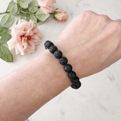 8mm Lava Rock Beaded Bracelet