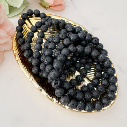 8mm Lava Rock Beaded Bracelet