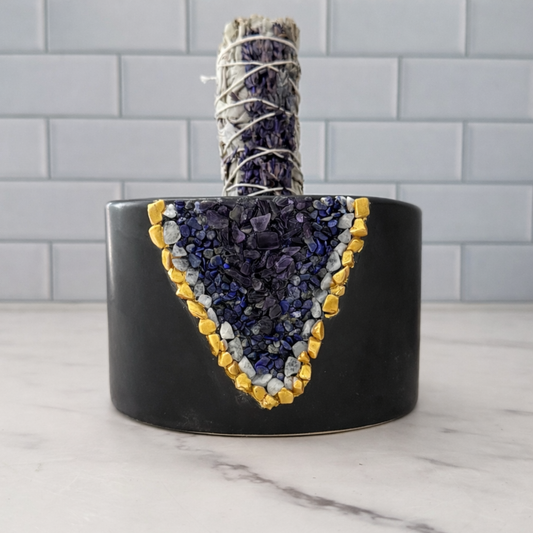 Ceramic Geode Black Smudge Bowl