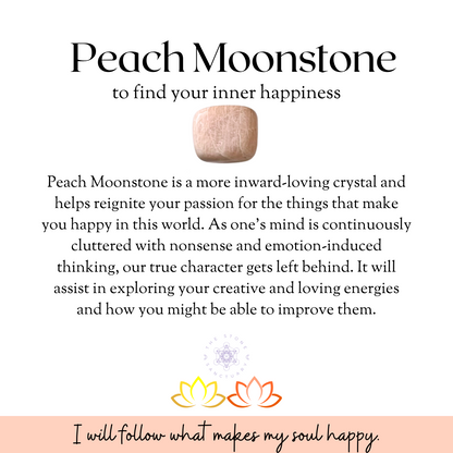 Peach Moonstone Palm Stone