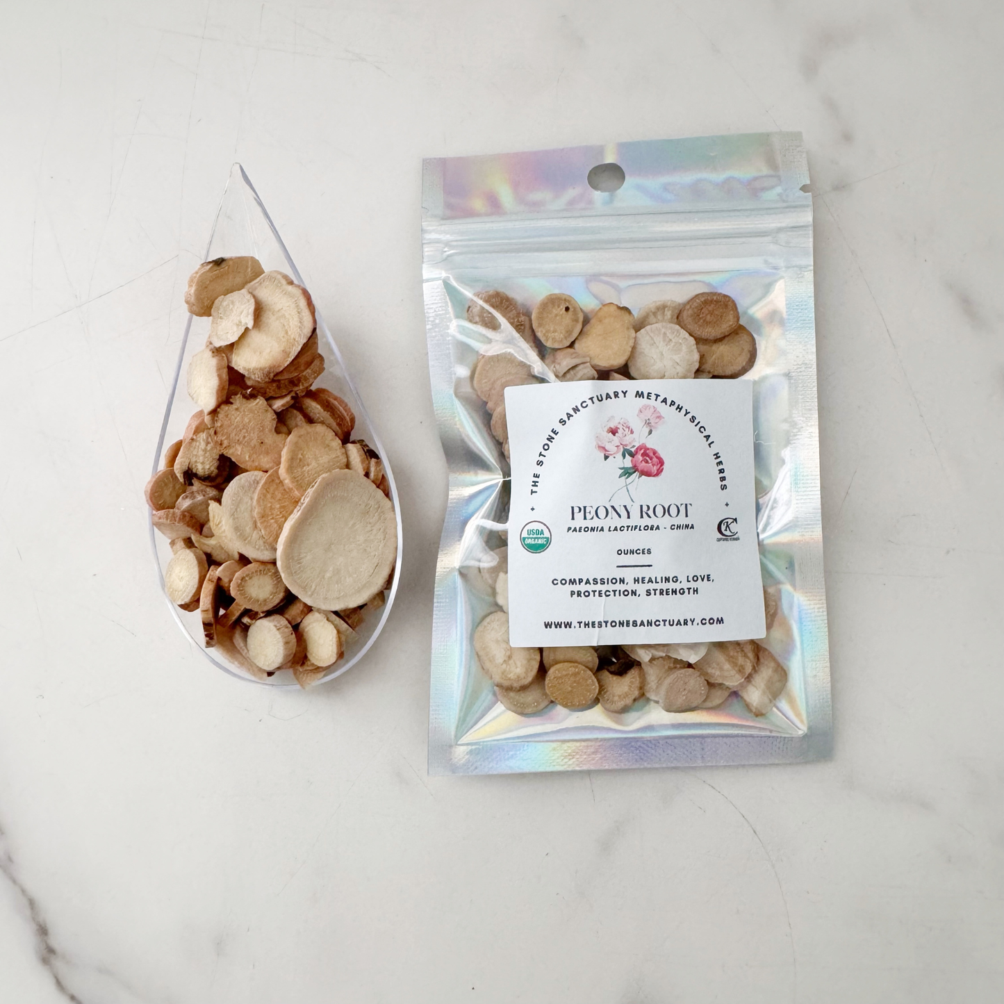 Peony Root, Sliced, Organic