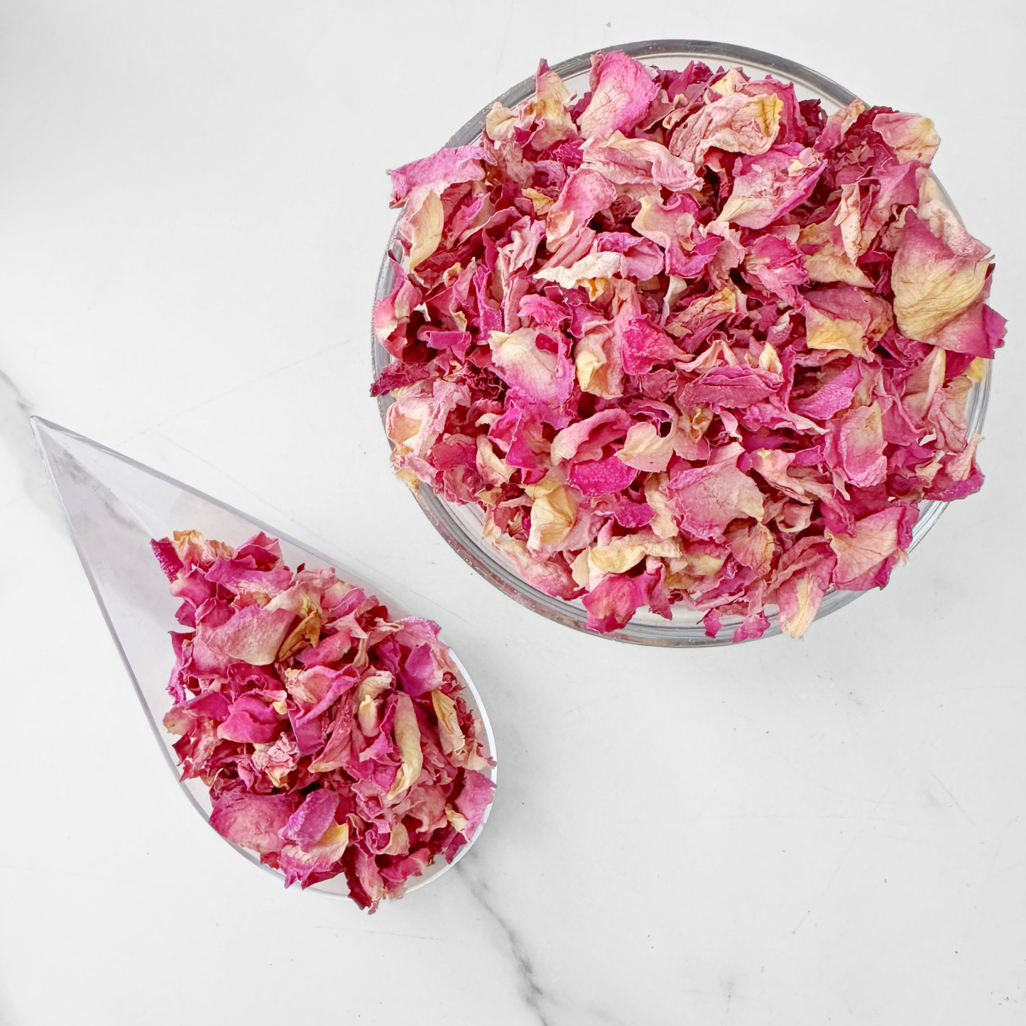Pink Rose Petals, Dried, Whole