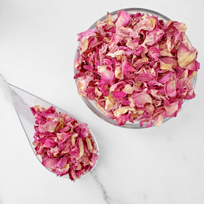 Pink Rose Petals, Dried, Whole
