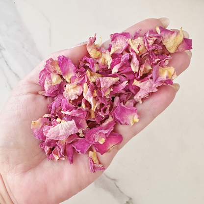 Pink Rose Petals, Dried, Whole
