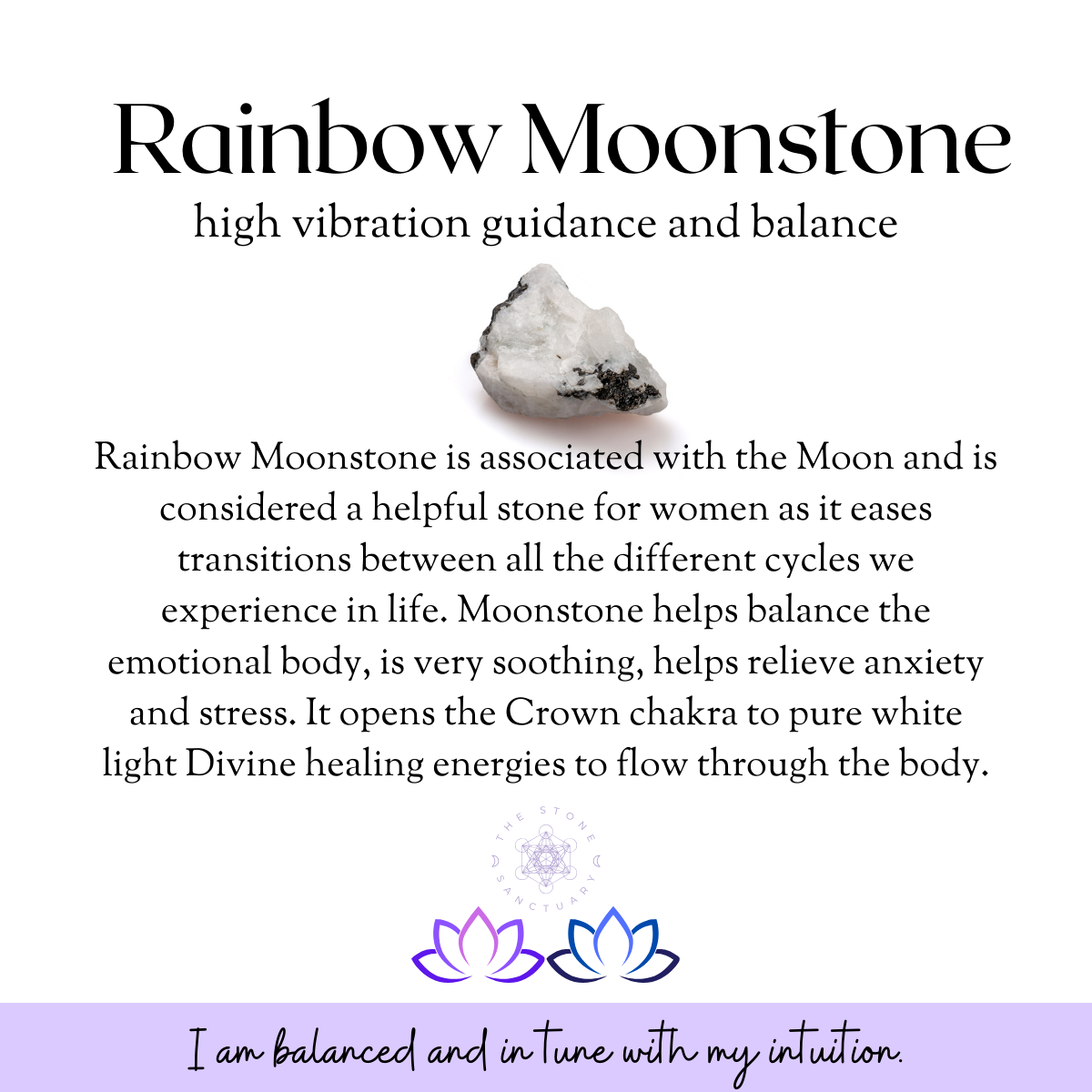 7.5" Rainbow Moonstone with Agate Base Gemstone Tree