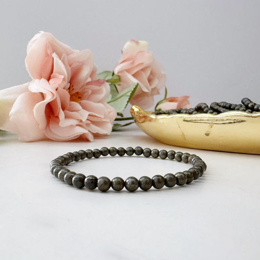 4mm Pyrite Beaded Bracelet
