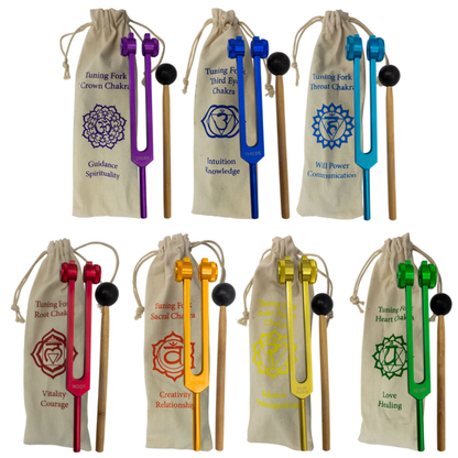 Complete 7 Chakra Tuning Fork Set
