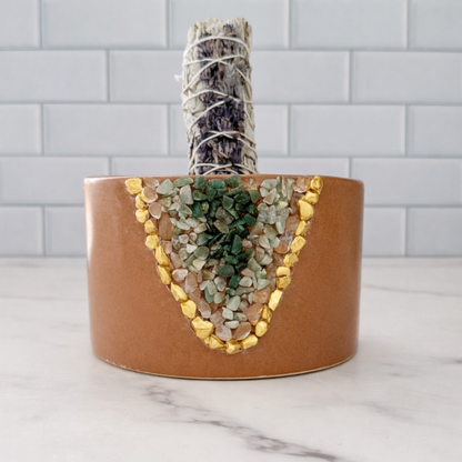 Ceramic Geode Terracotta Smudge Bowl
