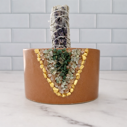Ceramic Geode Terracotta Smudge Bowl