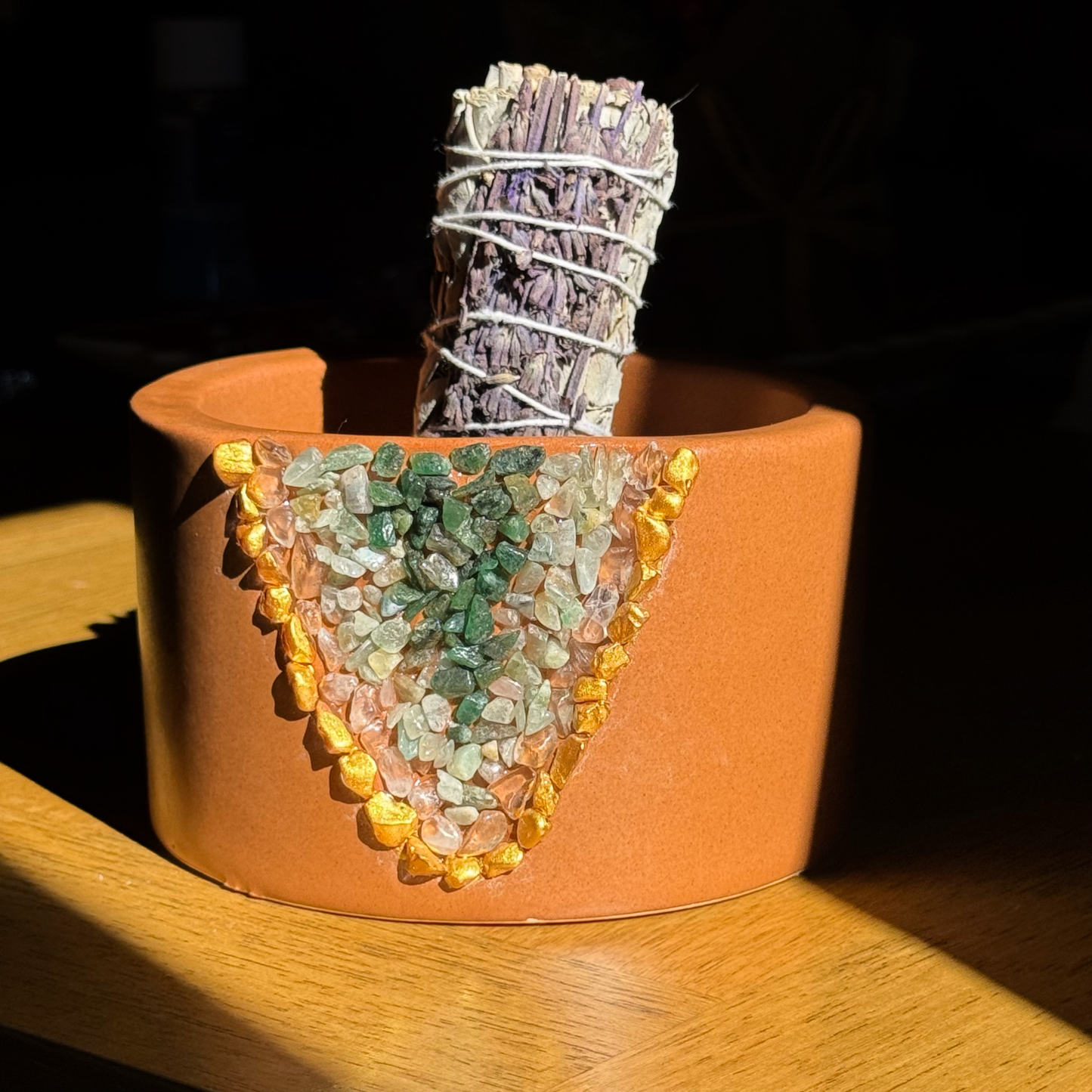 Ceramic Geode Terracotta Smudge Bowl