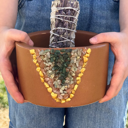 Ceramic Geode Terracotta Smudge Bowl