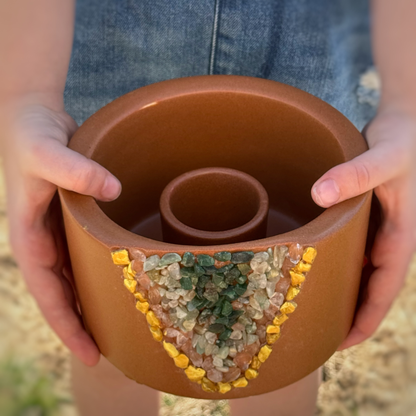 Ceramic Geode Terracotta Smudge Bowl