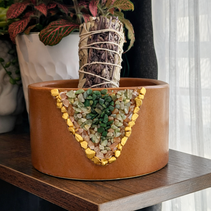 Ceramic Geode Terracotta Smudge Bowl