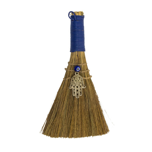 8.5" Besom - Hamsa with Evil Eye
