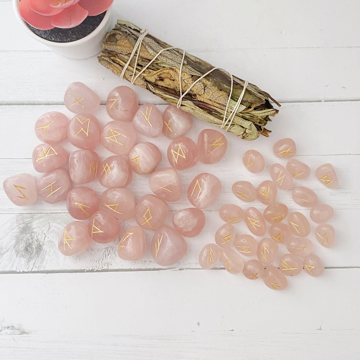 Rose Quartz Elder Futhark Runes