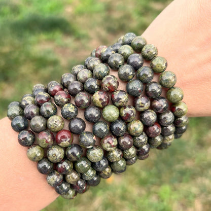 8mm Dragon Blood Jasper Beaded Bracelet
