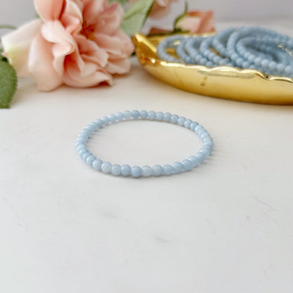 4mm Angelite Beaded Bracelet