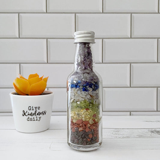4.5" Chakra Gemstone Chip Bottle