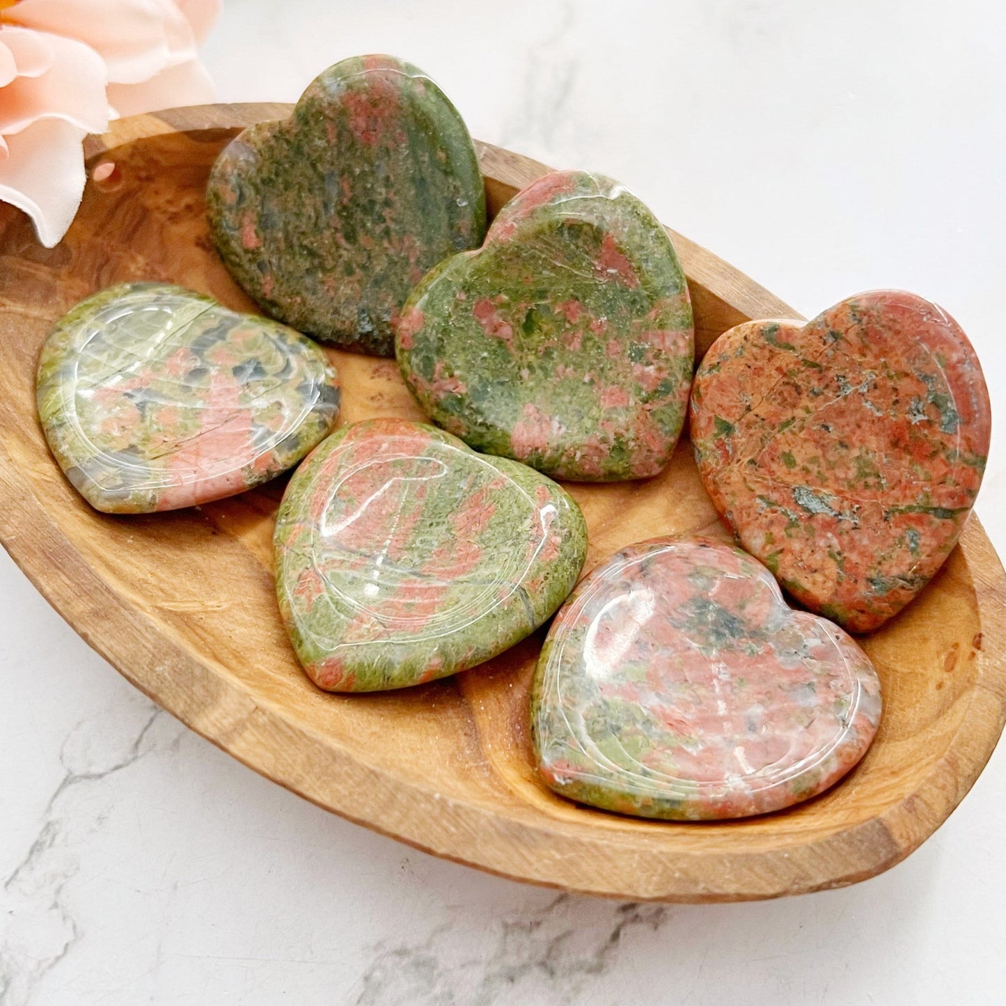 Unakite Heart Shaped Worry Stone