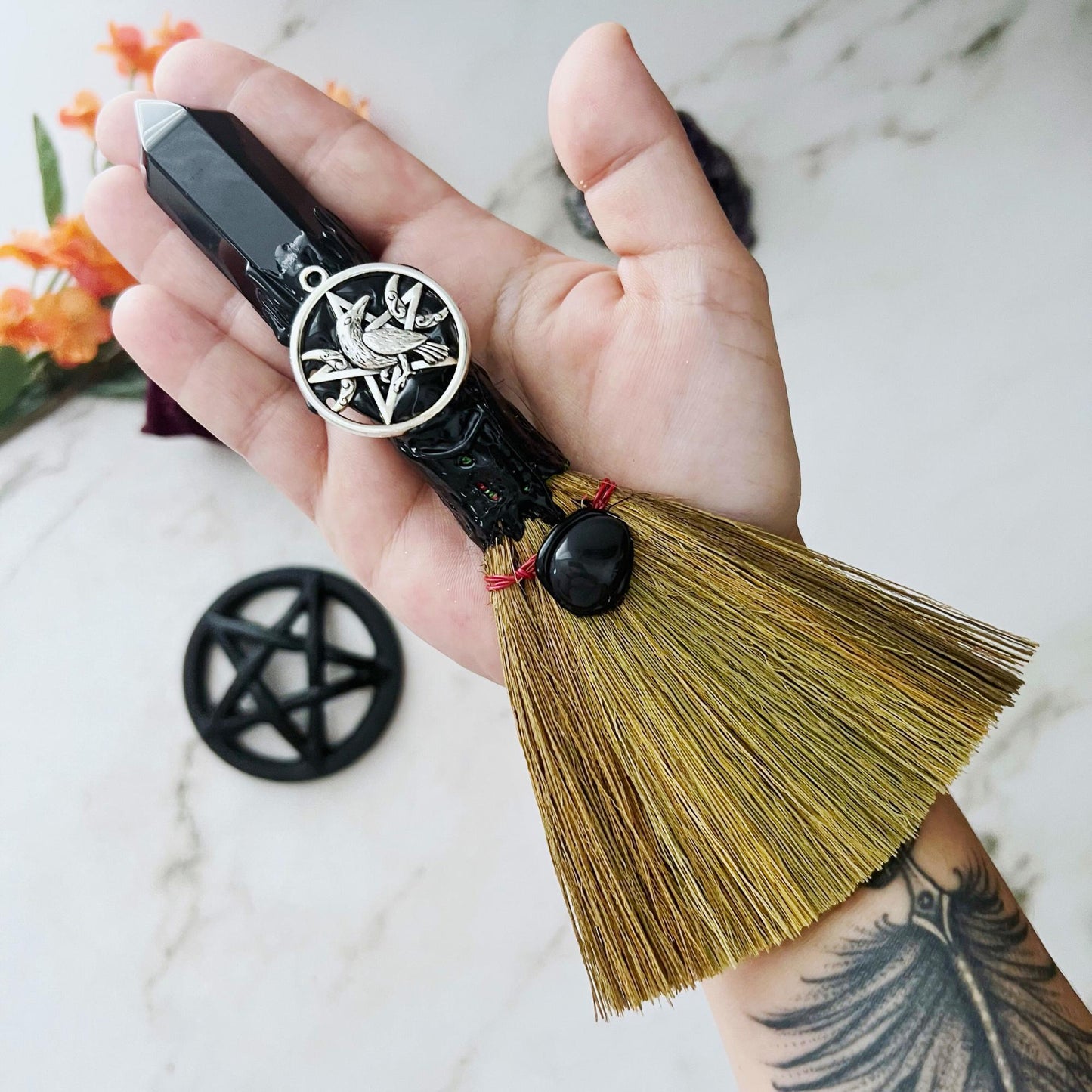 7.5" Dreamcatcher Red Jasper Small Besom