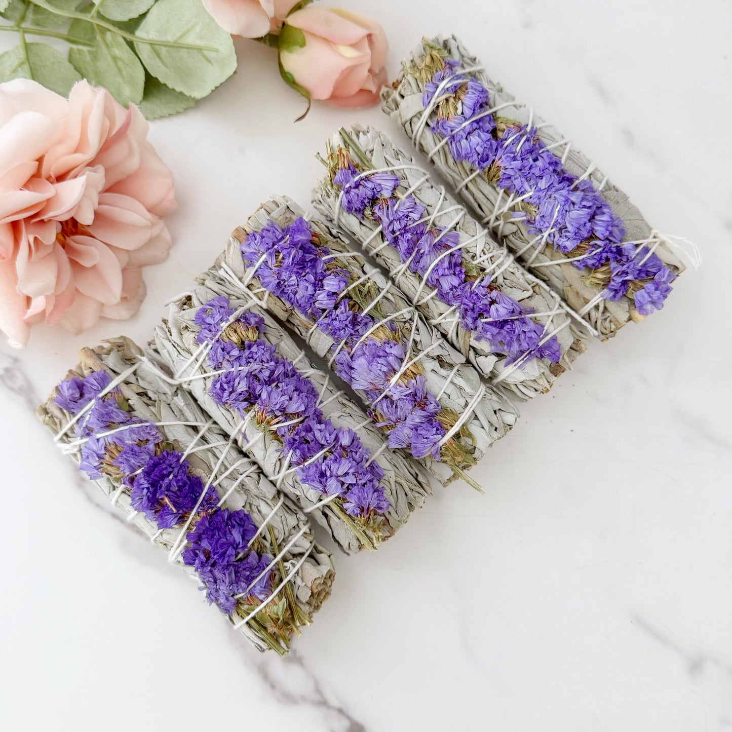 Organic White Sage & Purple Sinuata Smudge Stick