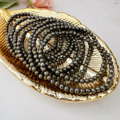 4mm Pyrite Beaded Bracelet