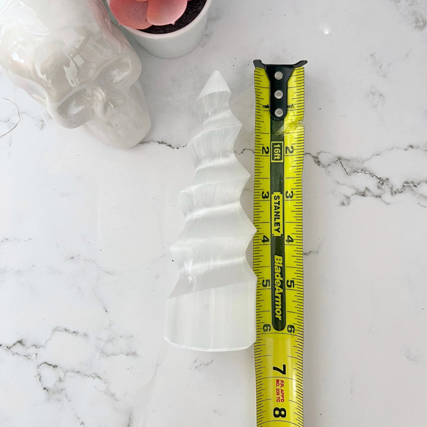 6-7" Selenite Twist Crystal Tower