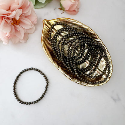 4mm Pyrite Beaded Bracelet