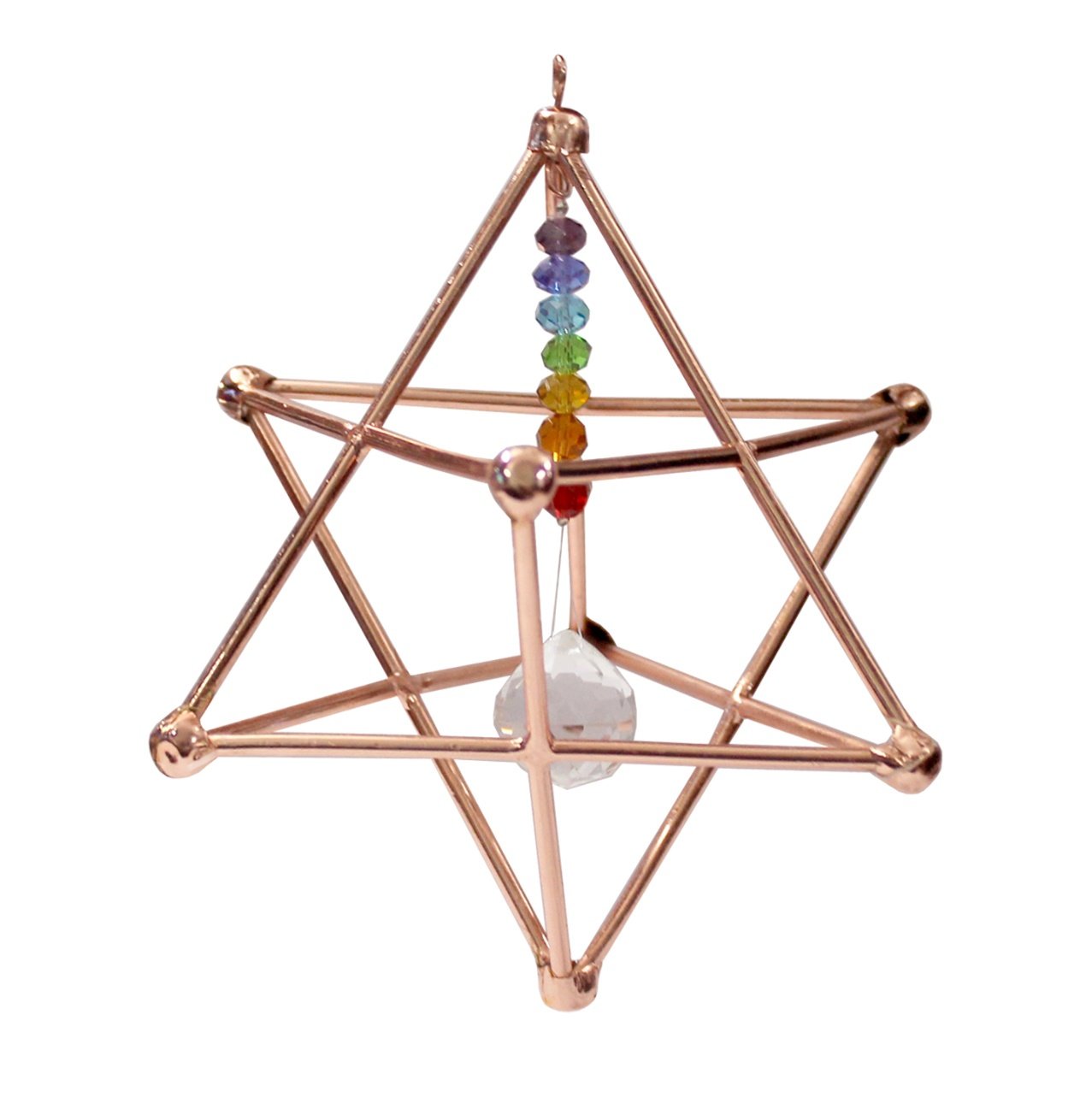 4" or 6" Copper Chakra Merkaba Prism Suncatcher