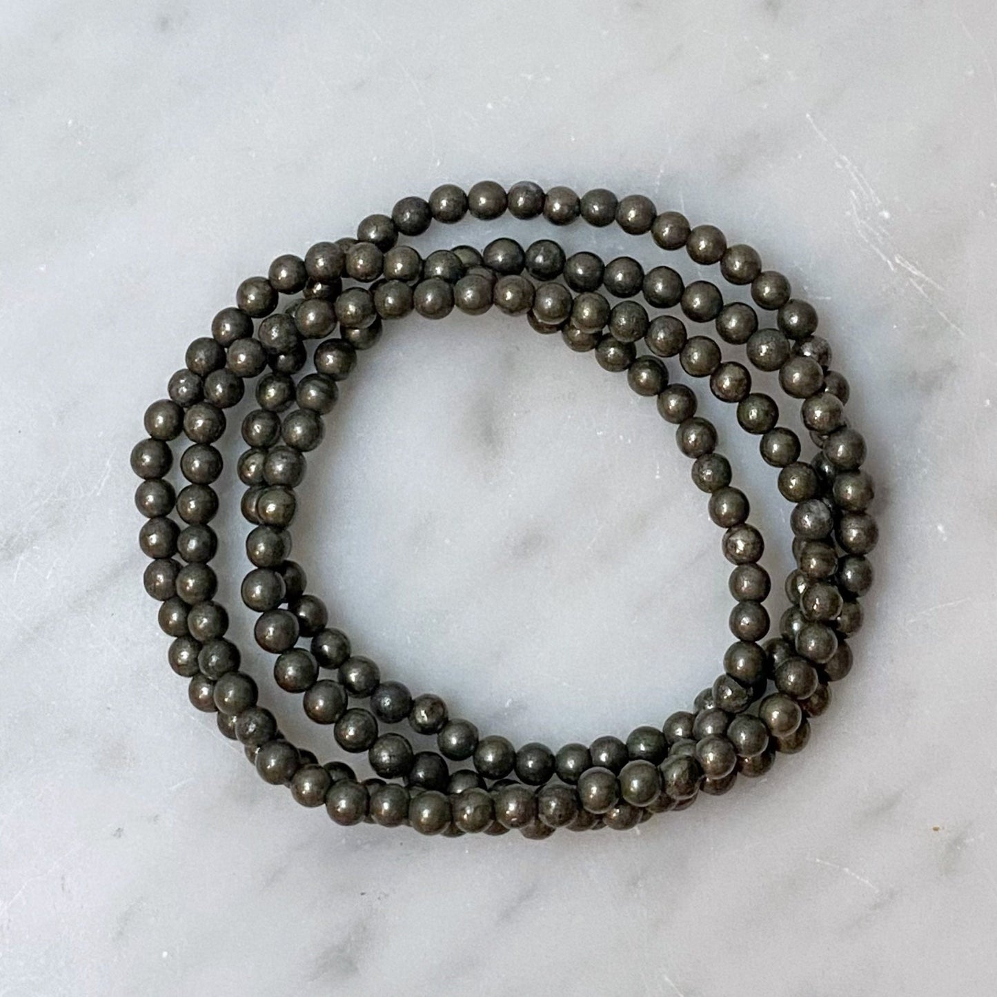 4mm Pyrite Beaded Bracelet