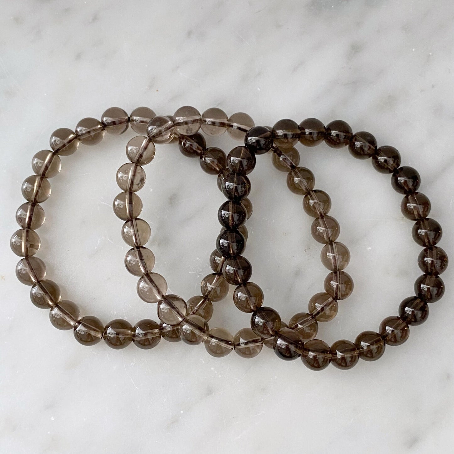 8mm Smoky Quartz Beaded Bracelet