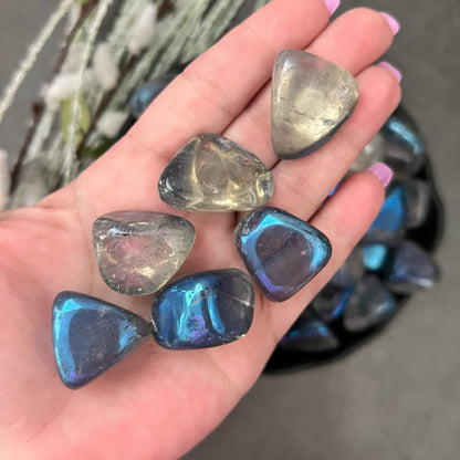 Indigo Aura Quartz Tumbled Stones