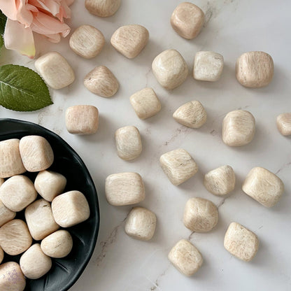 Peach Moonstone Tumbled Stones