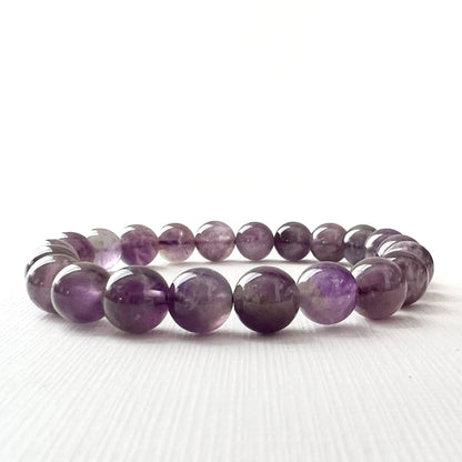 8mm Amethyst Beaded Bracelet