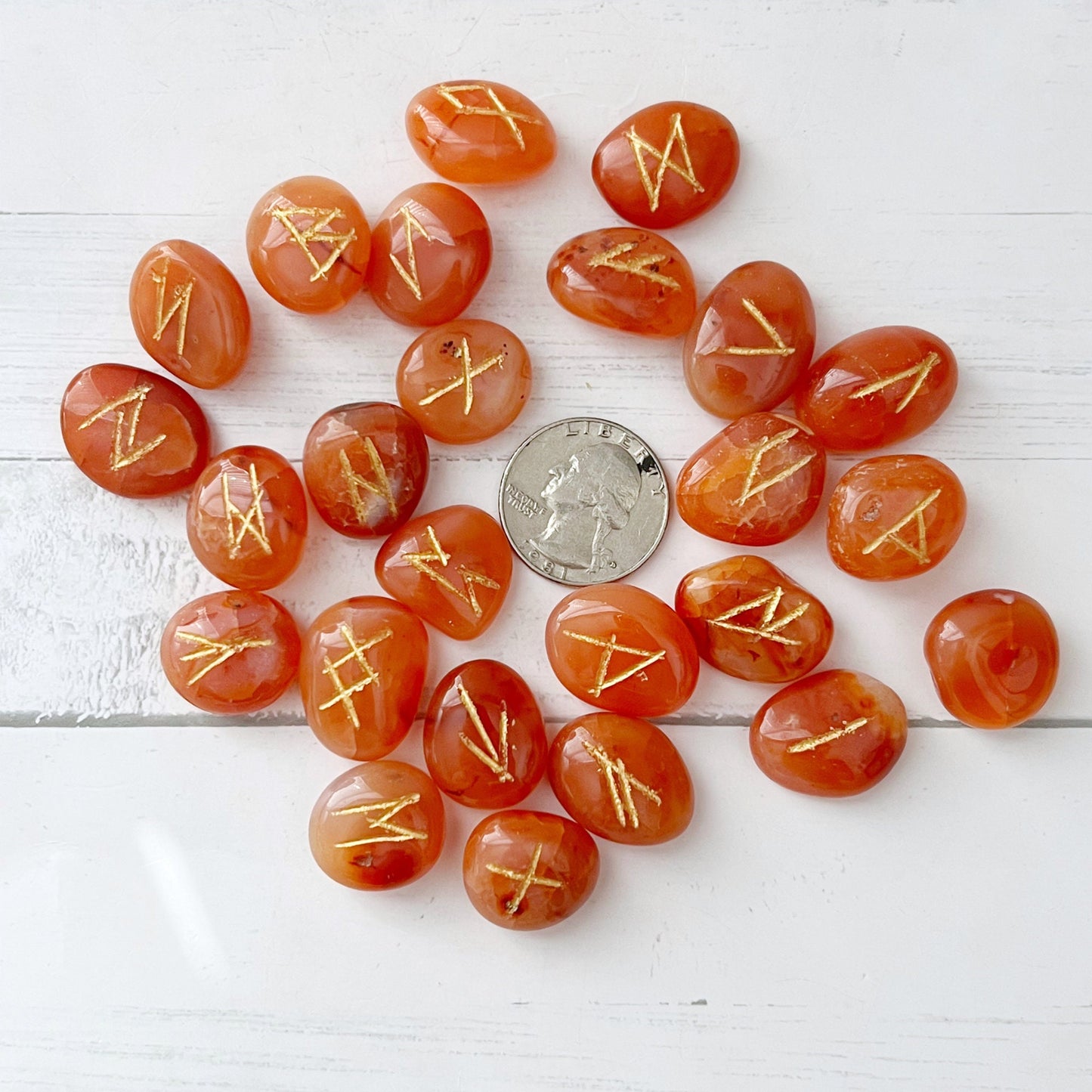 Carnelian Elder Futhark Runes