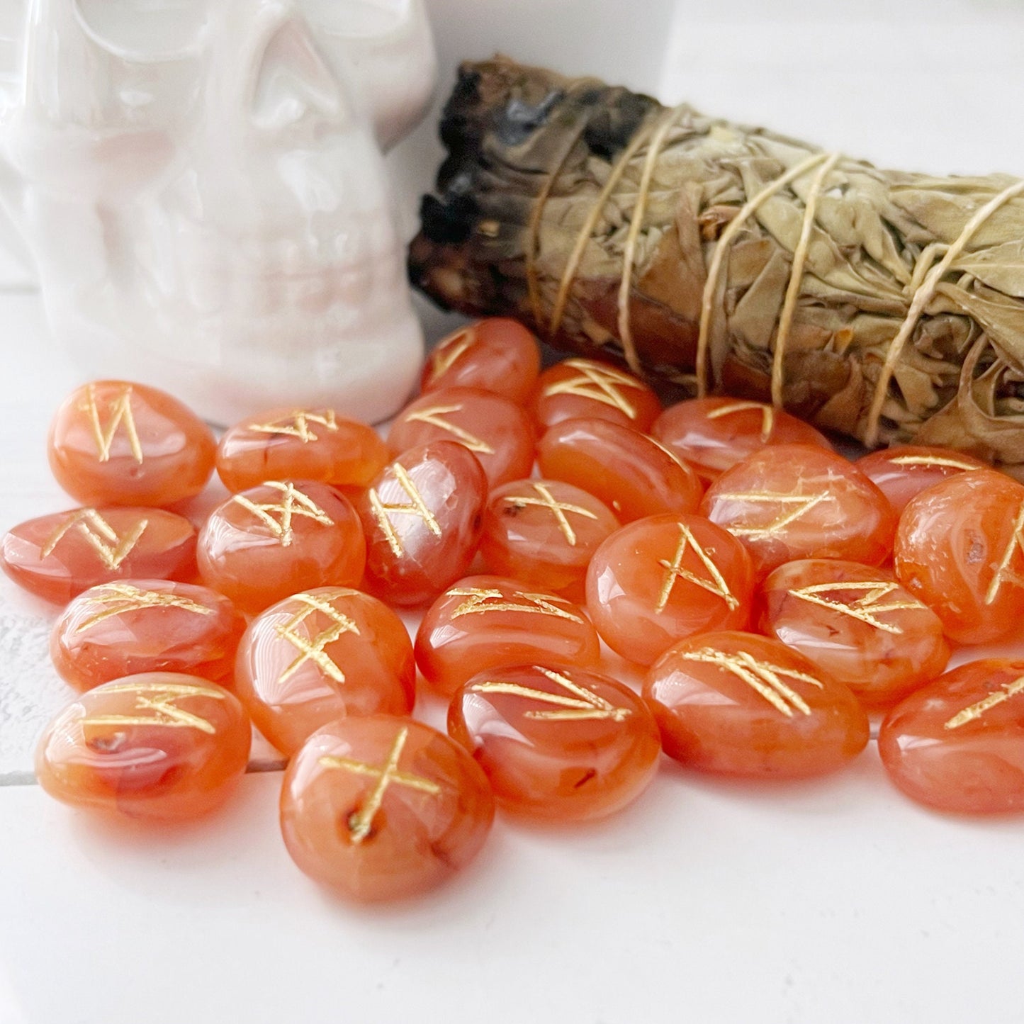 Carnelian Elder Futhark Runes
