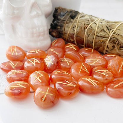 Carnelian Elder Futhark Runes