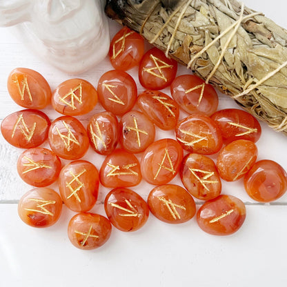 Carnelian Elder Futhark Runes