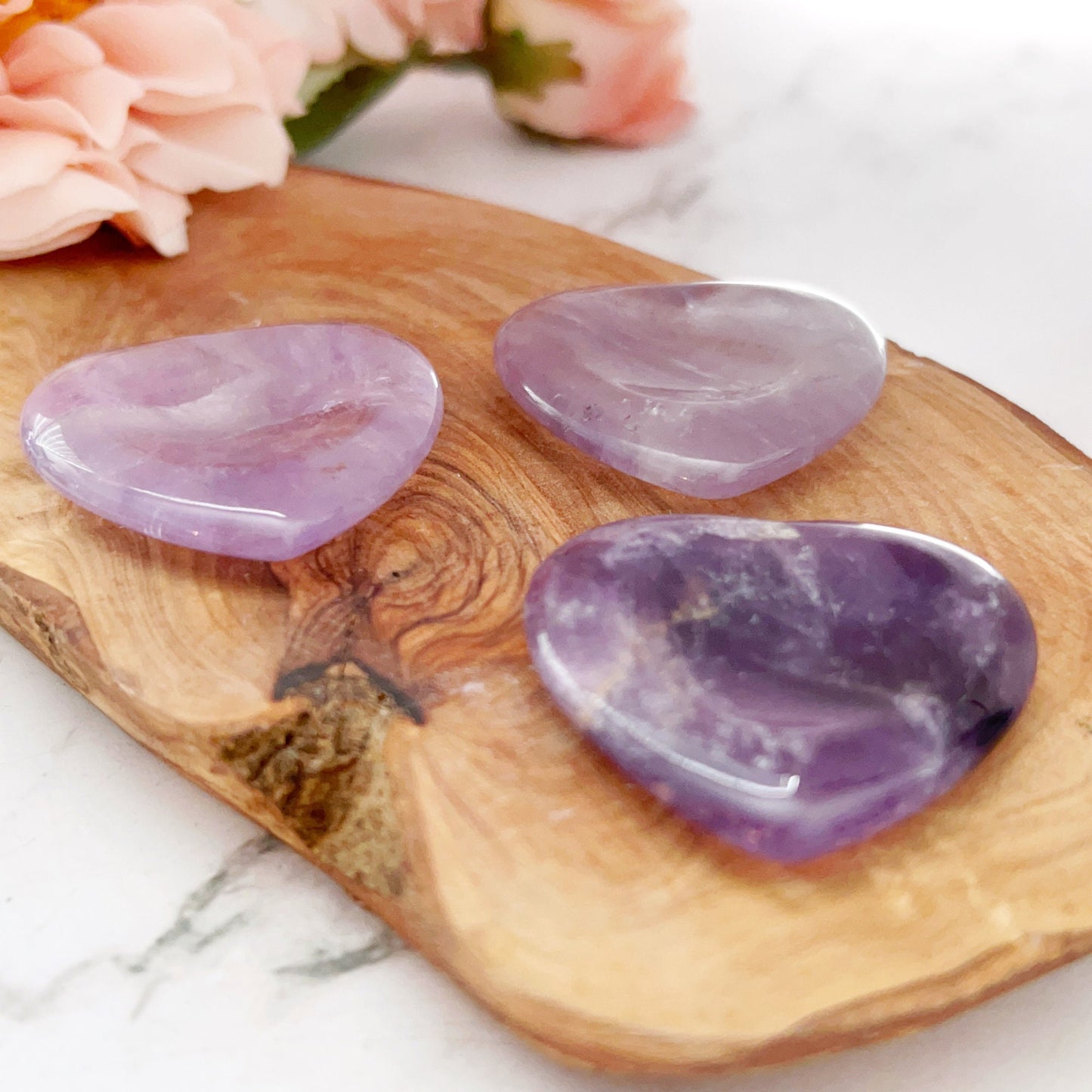 Amethyst Heart Shaped Worry Stone